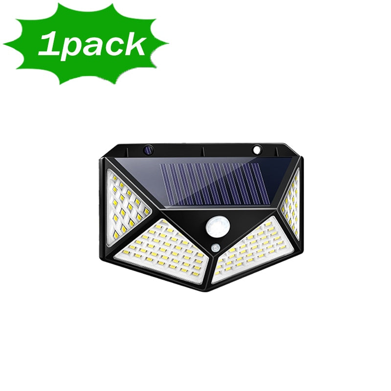 Solar powered, motion sensors lights, 100 LED beads, 1000 LUMENS