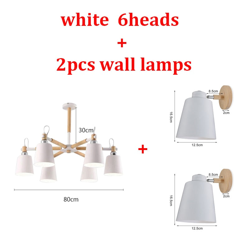 Nordic Chandelier Macaron Pendant Lights Modern Chandelier Lighting for Living Room Bedroom Loft Ceiling Lamp E27 Bulbs