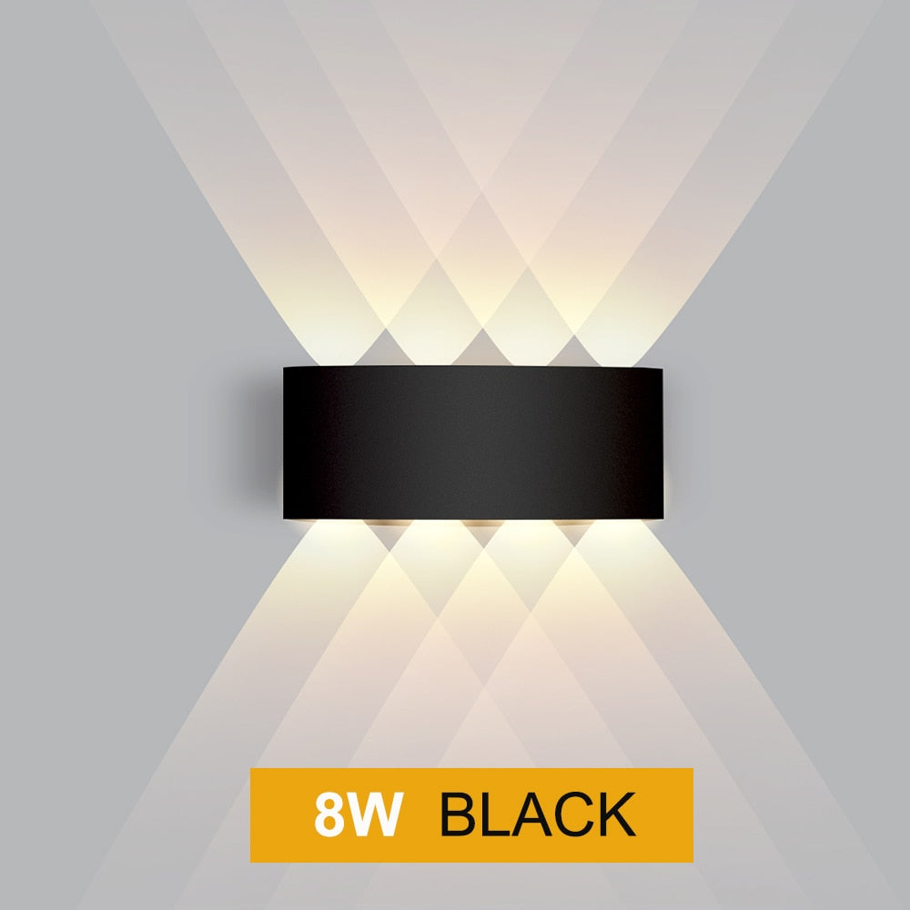 IP65 LED Wall Lamp Outdoor Waterproof Garden Lighting Aluminum AC86-265 Indoor Bedroom Living Room Stairs Hallway Wall Light