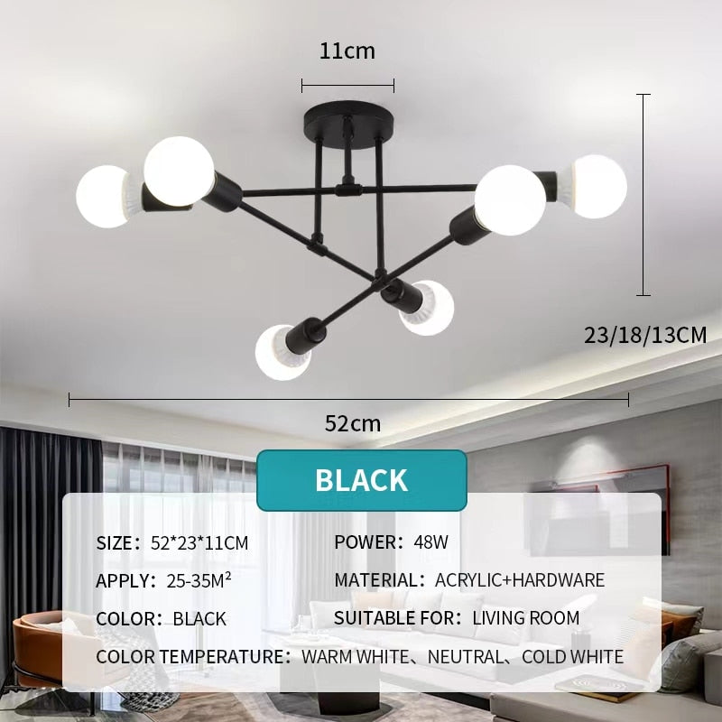 Modern Creative LED Chandelier Lighting Warm Romantic Minimalist for Bedroom Personality Living Room Dining Room Ceiling Lamp