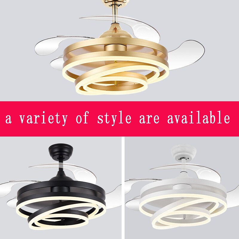 Modern 2023 Ceiling Fan Remote Control With Lights Silent Rechargeable Fan Ventilator Fans Lamp for Dining Room Living Room