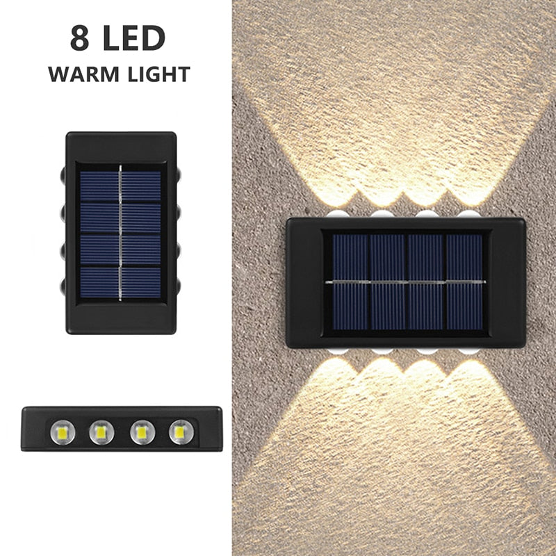 LED Solar Wall Lamp Outdoor Wall Light Ip65 Waterproof Garden Decoration Balcony Yard Street Decors Lamps Outside Sunlights