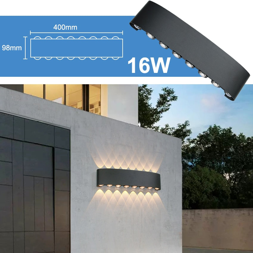 LED Wall Light Outdoor Waterproof IP65 Porch Garden Wall Lamp & Indoor Bedroom Bedside Decoration Lighting Lamp Aluminum
