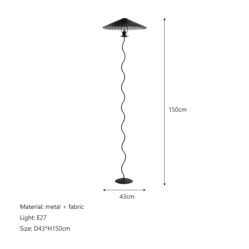 Nordic Minimalist Pleated Fabric Led Floor Lamp Living Room Home Decor Sofa Corner Standing Table Light Bedroom Bedside Lamp