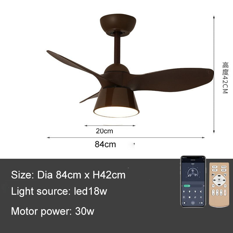 32 Inch Surface Mounted Mini Ceilings Fan with LED Lights and Remote Soft Wind for Children Room Powerful DC Motor AC 100-240V