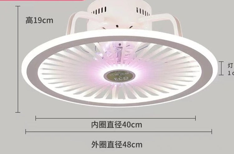 110V / 220V Nordic light with fan Ceiling Fan Lamp Invisible Restaurant Living Room Fan Home Decors chandelier fan ceiling