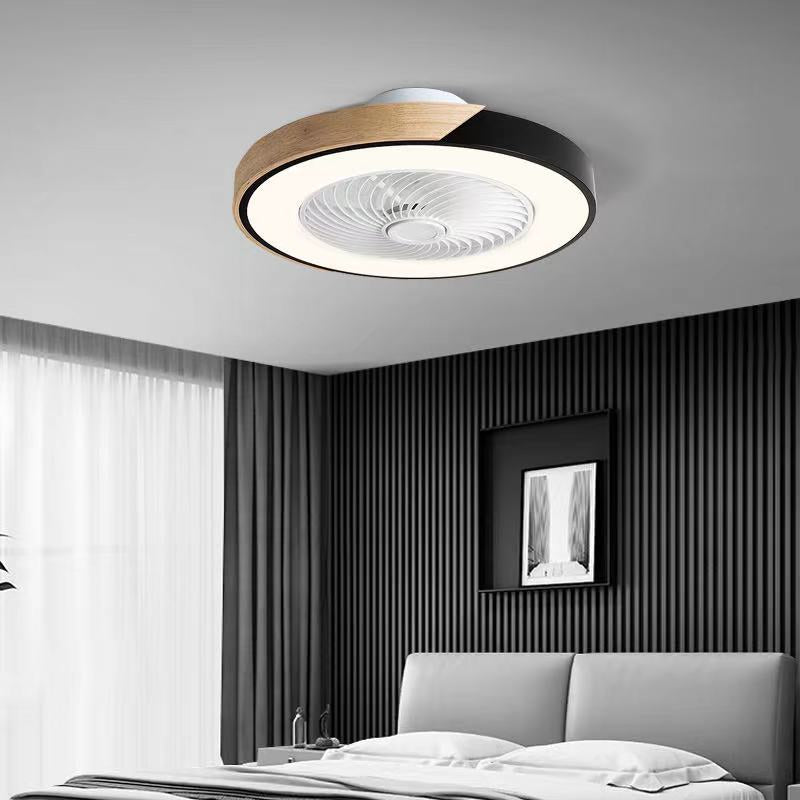 Intelligent ceiling fan with light, used for kitchen, dining room and bedroom decoration, 50cm silent invisible fan