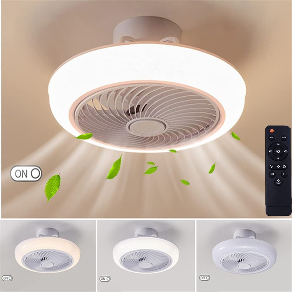 46CM Ceiling Fan With Led Light And Remote Control Ultra Thin Ceiling Lamp Silent Fan 5 Blades Wind Circulator For Home Bedroom