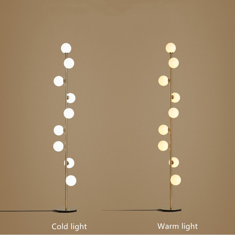 Nordic Modern Magic Beans Glass Ball Floor Lamp Living Room Bedroom Bedside Sofa Standing Lamp 9 Ball Indoor Lighting