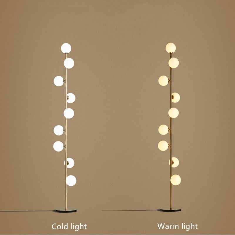 Nordic Modern Magic Beans Glass Ball Floor Lamp Living Room Bedroom Bedside Sofa Standing Lamp 9 Ball Indoor Lighting
