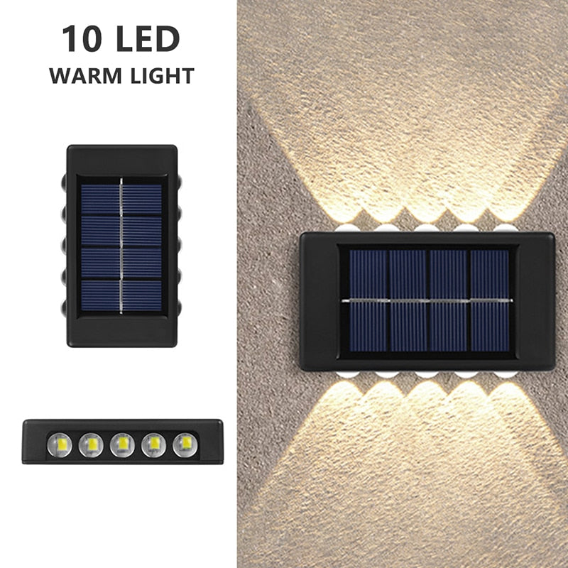 LED Solar Wall Lamp Outdoor Wall Light Ip65 Waterproof Garden Decoration Balcony Yard Street Decors Lamps Outside Sunlights