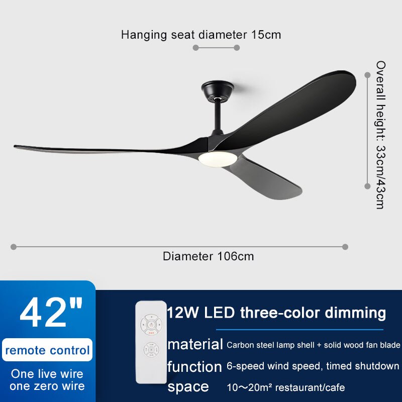 Modern 60/70 Inches Wooden Ceiling Fan With Led Light And Control For Bedroom Living Room Home Office Lounge Ceiling Fans