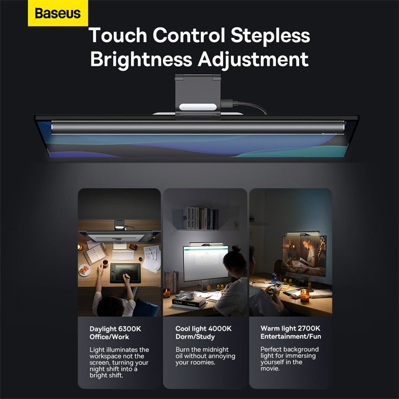 Baseus Screen Light Desk Lamp Computer Light Screen Hanging Light New Table Lamp LCD Monitor Light For Study Laptop USB Light