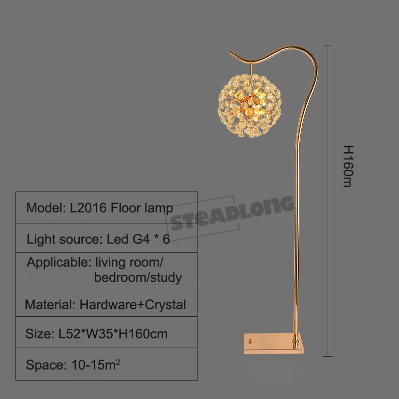 Morden LED Sun Flower Crystal Table Lamps Iron Creative Art Floor Lamp living Room Bedroom Study Bedside Lighting lustre Decor