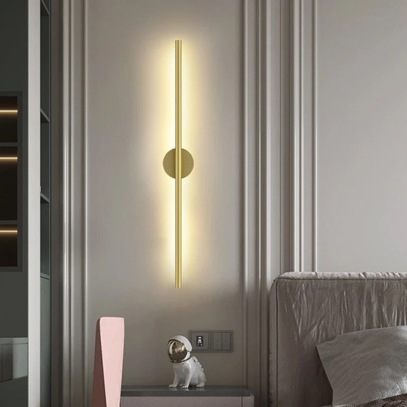 Nordic Strip LED Wall Lights Aluminum Wall Lamp Living Room Sofa Background Wall Decor Lamps Bedroom Bedside Lighting Fixtures