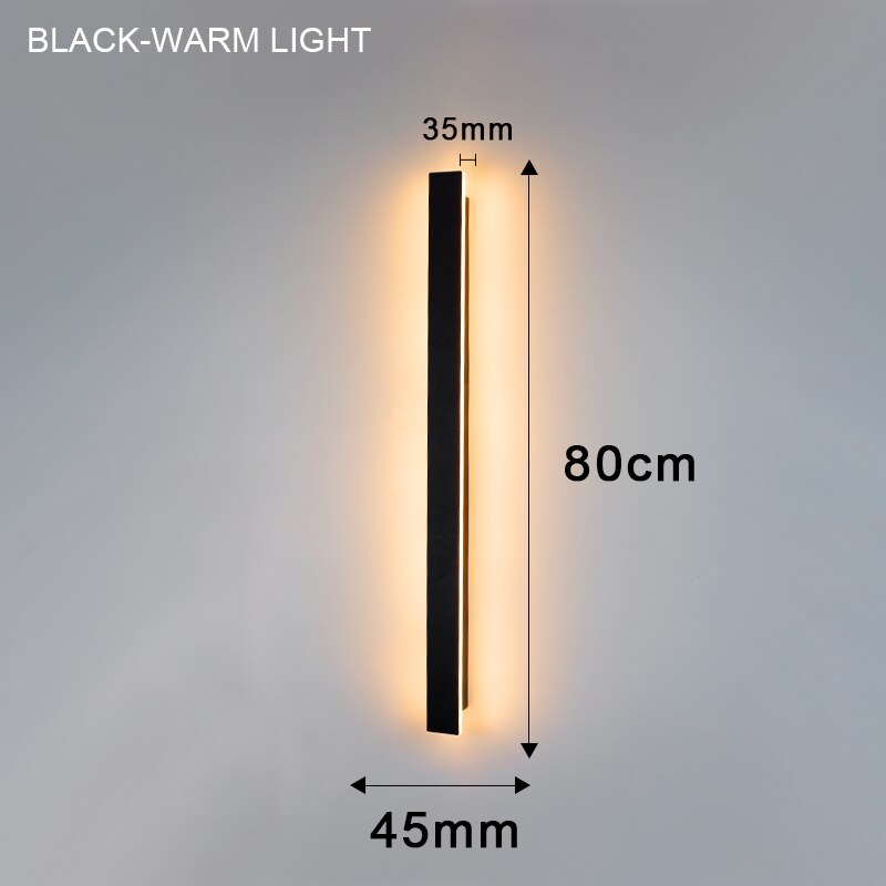 Modern Outdoor LED Wall Lamp 110V 220V Long Wall Light IP67 Waterproof Outdoor Lighting Garden Villa Porch Sconce Lamp Luminaire