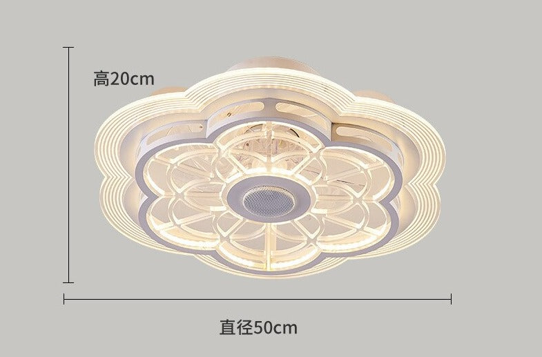 110V / 220V Nordic light with fan Ceiling Fan Lamp Invisible Restaurant Living Room Fan Home Decors chandelier fan ceiling