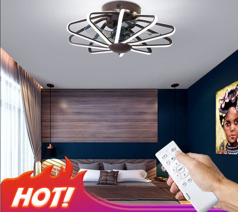 LED ceiling fan with Lights remote control home decor ventilator lamp Living room Bedrpoom DC ceiling fan lamp