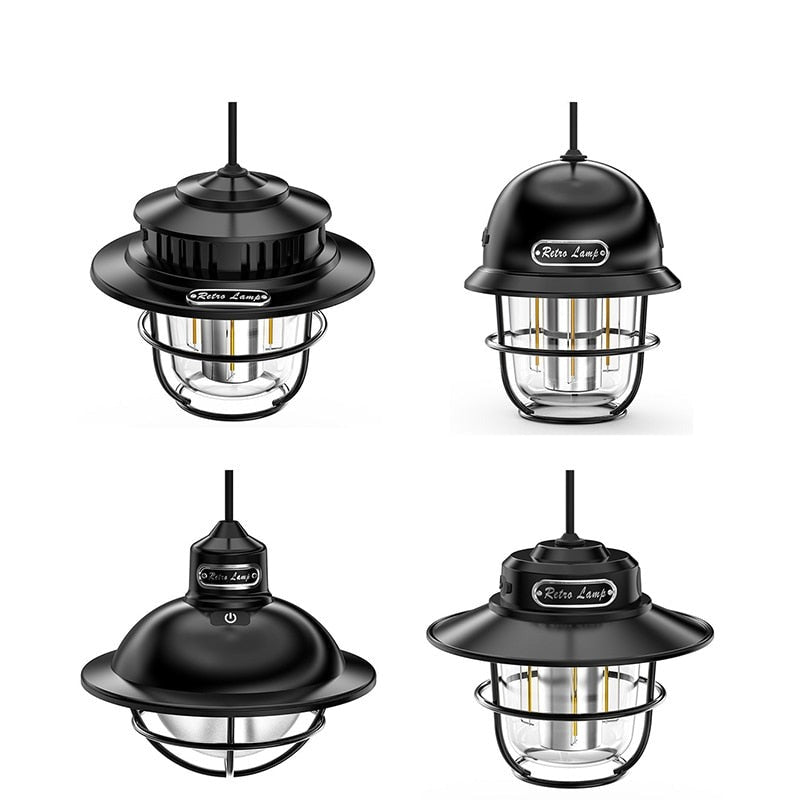 Outdoor Camping Tent Light Multifunctional Retro Hanging Horse Light Cob Emergency Portable Light USB Charging Light