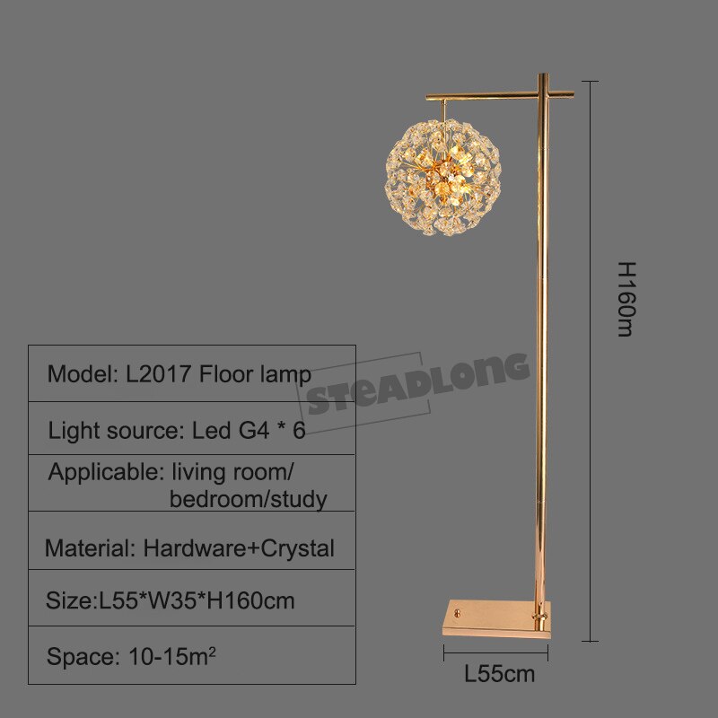 Morden LED Sun Flower Crystal Table Lamps Iron Creative Art Floor Lamp living Room Bedroom Study Bedside Lighting lustre Decor