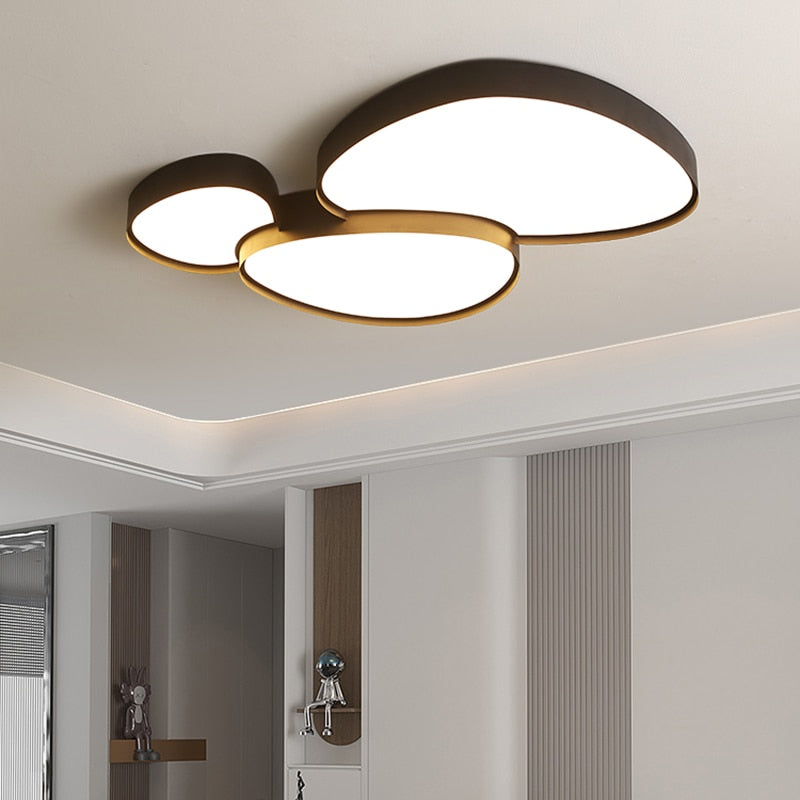 Modren LED Ceiling Lamps Living Dining Room Study Bedroom Nordic Minimalist Acrylic Black White Home Decor Lustre Lights Fixture