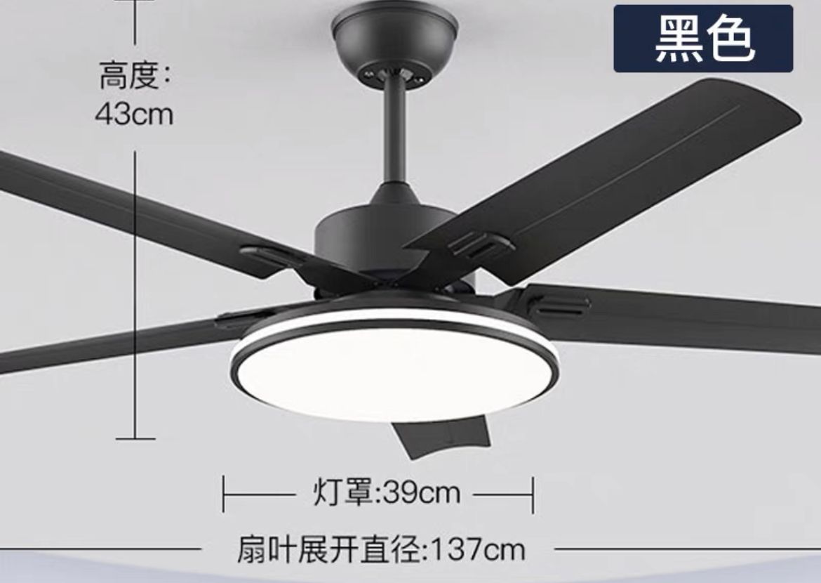 Creative Fan Lamp Living Room Modern Simple Dining Room Light Household Solid Wood Iron Style Ceiling Fan Lamp
