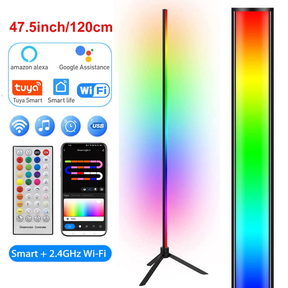 Leclstar Modern LED Floor Lamps RGB Lamp Indoor Lighting Atmospheric Bluetooth Remote Control Stand Light Home Living Room Decor