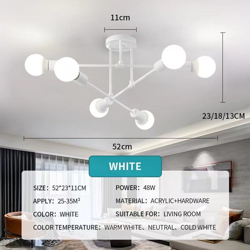 Modern Creative LED Chandelier Lighting Warm Romantic Minimalist for Bedroom Personality Living Room Dining Room Ceiling Lamp