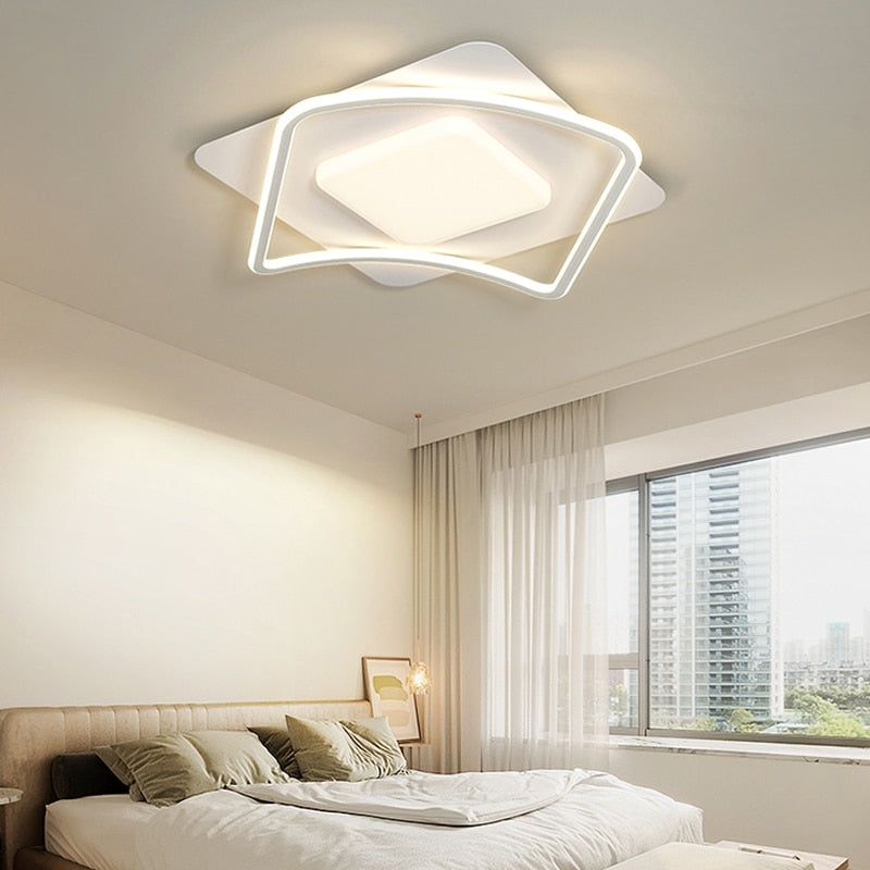 New LED Chandeliers Acrylic Round Lamps for Bedroom Home Decor Study Room Minimalism Indoor Lighting Modern White Ceiling Lights