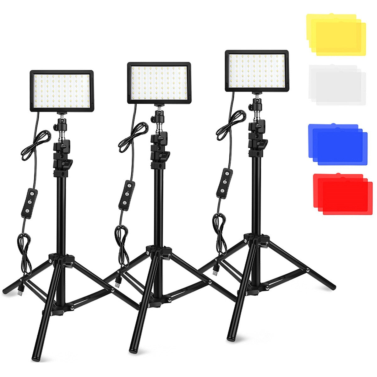 2023 LED Photography Video Light Panel Lighting Photo Studio Lamp Kit For Shoot Live Streaming With Tripod Stand RGB Filters
