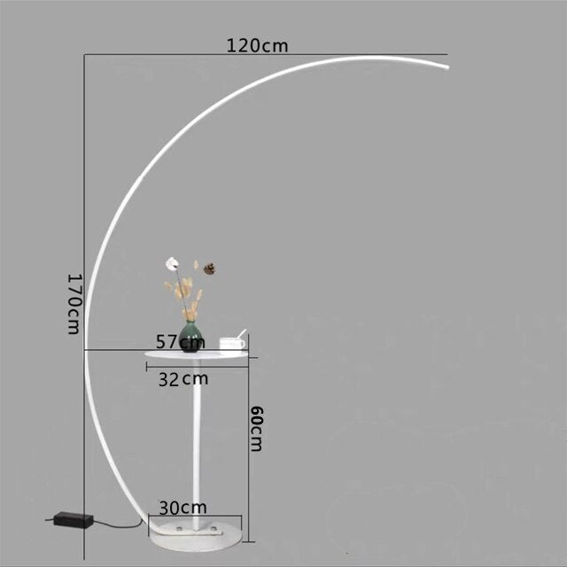 Nordic Minimalist Creative C-shaped Lamp Living Room Sofa Bedroom Study Bedside Corner Led Dimmable Remote Control Floor Lamp