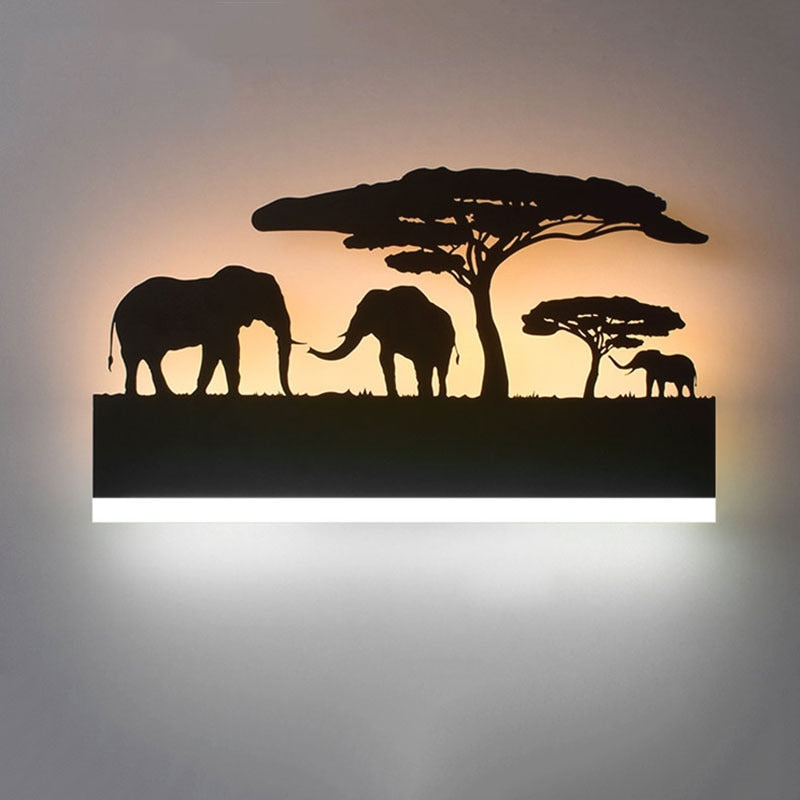 Elephant Decoration LED Wall Lamps Bedroom Animal Nordic Modern Living Room Fixture Indoor Lighting Sconce Floor Lamp Minimalist