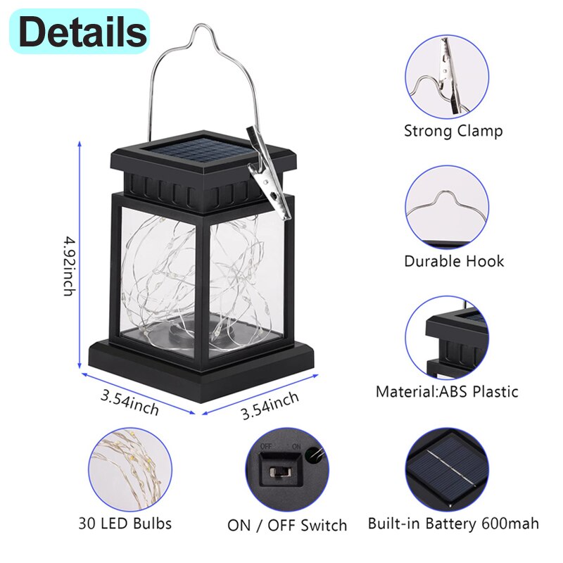 Solar LED Lights Outdoors Floor Lanterns Powered Candle IP65 Terraza Indoor Hanging Balcony Lamp Decorations Lighting For Garden