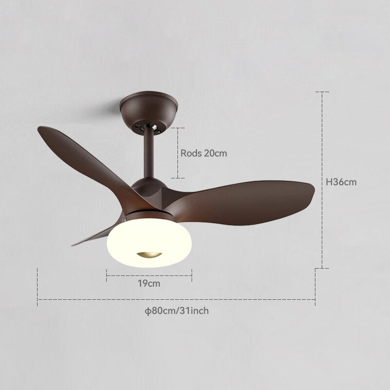 New Nordic bedroom fan light ultra-thin frequency conversion mute restaurant ceiling fan light children's room bedroom fan lamp
