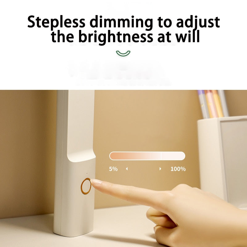 4800mAh 24 LED Table Lamp Eye Protection 3 Color Stepless Dimmable Desk Lamp USB Charging Battery Reading Night Light Book Light