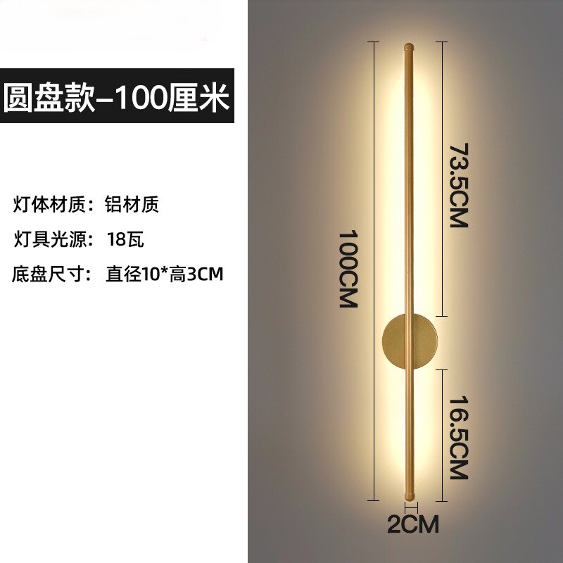 Nordic Strip LED Wall Lights Aluminum Wall Lamp Living Room Sofa Background Wall Decor Lamps Bedroom Bedside Lighting Fixtures