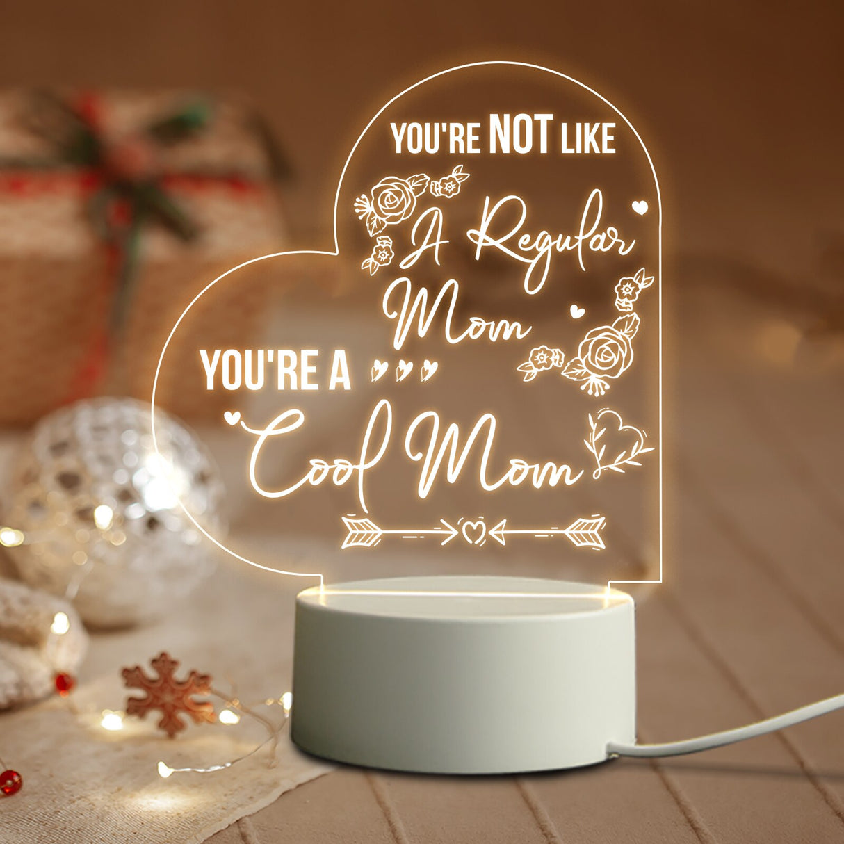 Mom Birthday and Mother Day Novelty Present Bedroom Night Light Decoration Lamp Thanksgiving Gift for Mommy