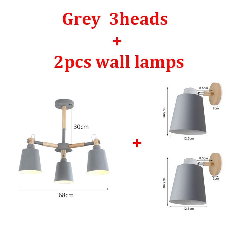 Nordic Chandelier Macaron Pendant Lights Modern Chandelier Lighting for Living Room Bedroom Loft Ceiling Lamp E27 Bulbs