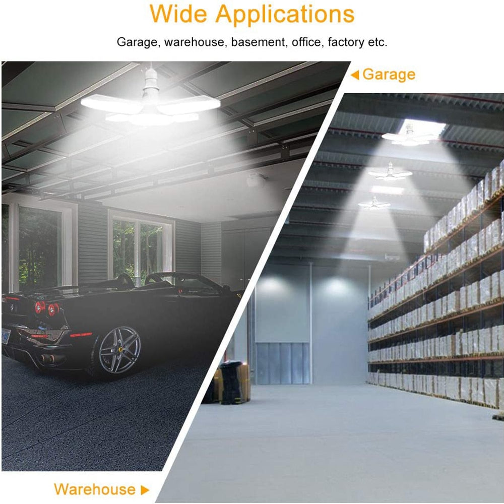 E27 LED Bulb Fan Blade Timing Lamp AC85-265V 38W Foldable Led Light Bulb Lampada For Home Ceiling Light With Remote Controller