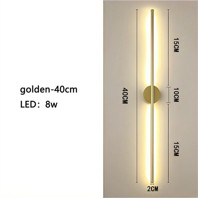 Nordic Strip LED Wall Lights Aluminum Wall Lamp Living Room Sofa Background Wall Decor Lamps Bedroom Bedside Lighting Fixtures