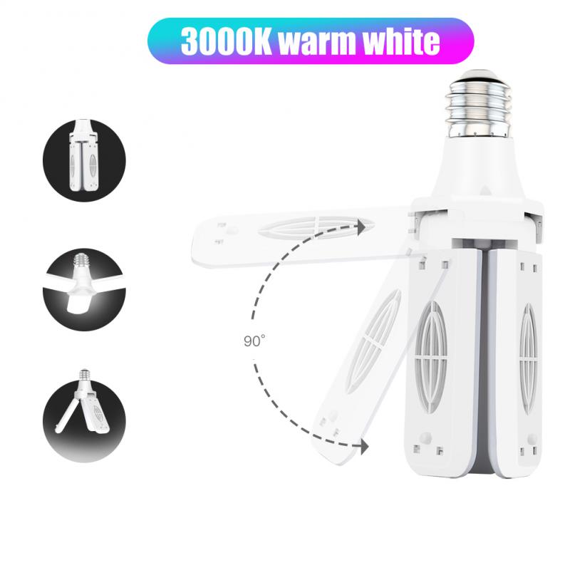 Super Bright LED Light Bulbs Industrial Lighting E27 Ceiling Fan LED Garage Light Deformable Folding Lamp For Workshop Home