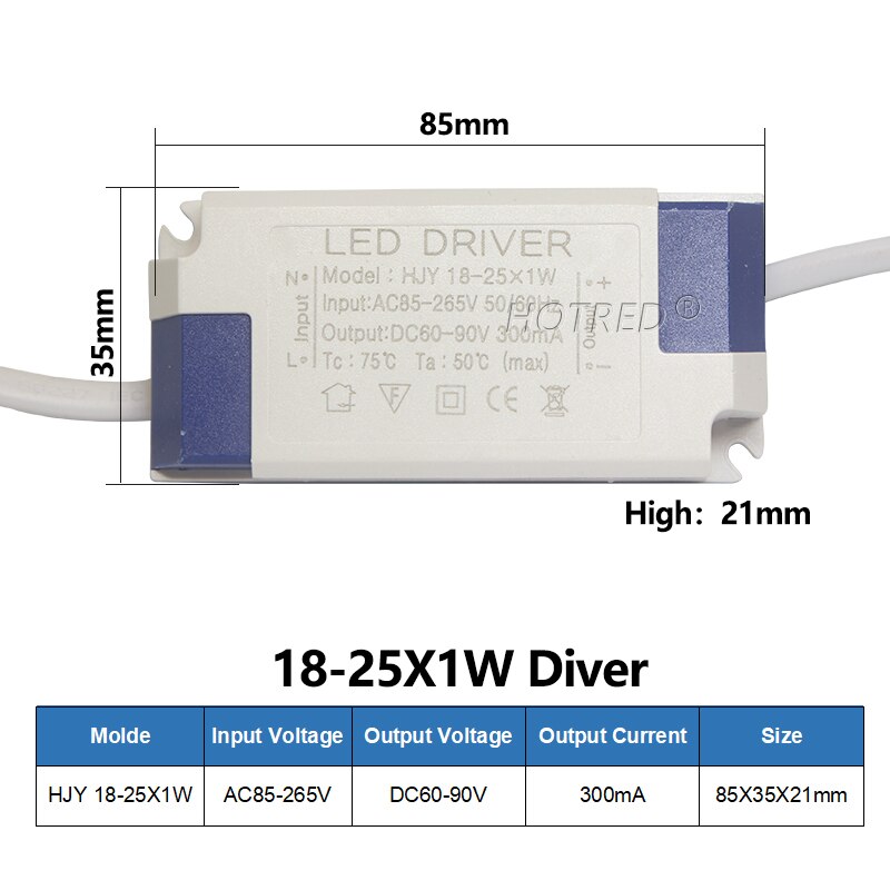 LED Driver 300mA 1W 3W 5W 7W 12W 18W 20W 25W 36W Constant Current Driver Power Supply AC85-265V DownLighting Transformers Bulb