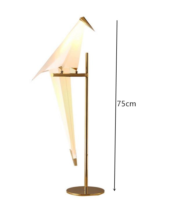 Art Deco Bird Paper Floor lamp Bedroom Studio living room lamp stand origami light Study Bedside Reading table gold floor lamp