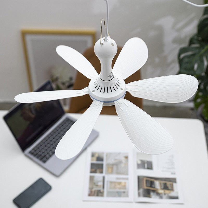 Silent 6 Leaves USB Powered Ceiling Canopy Fan for Camping Bed Dormitory Tent