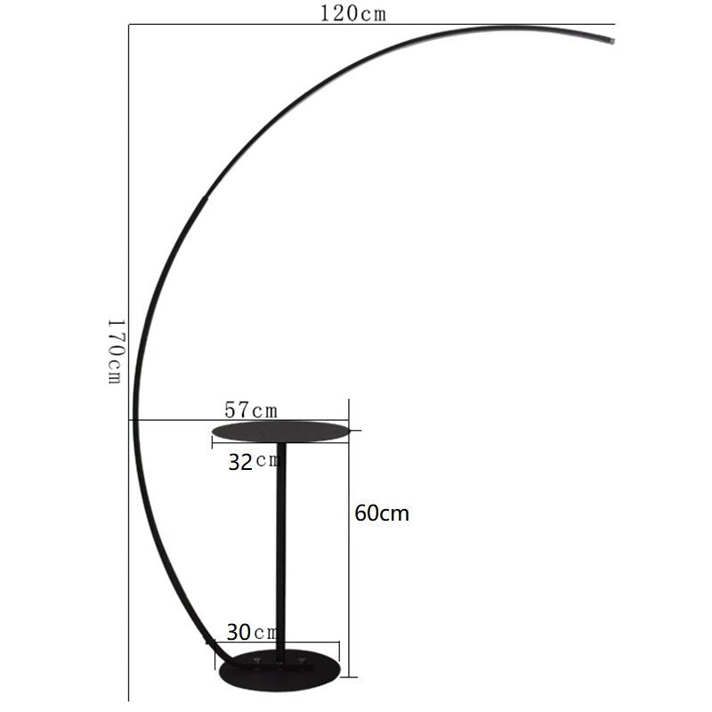 C Floor Lamp Dimming Remote Control Floor Light Black LED Corner Floor Lamp Bedroom Decoration Living Room Lamp Standing Light
