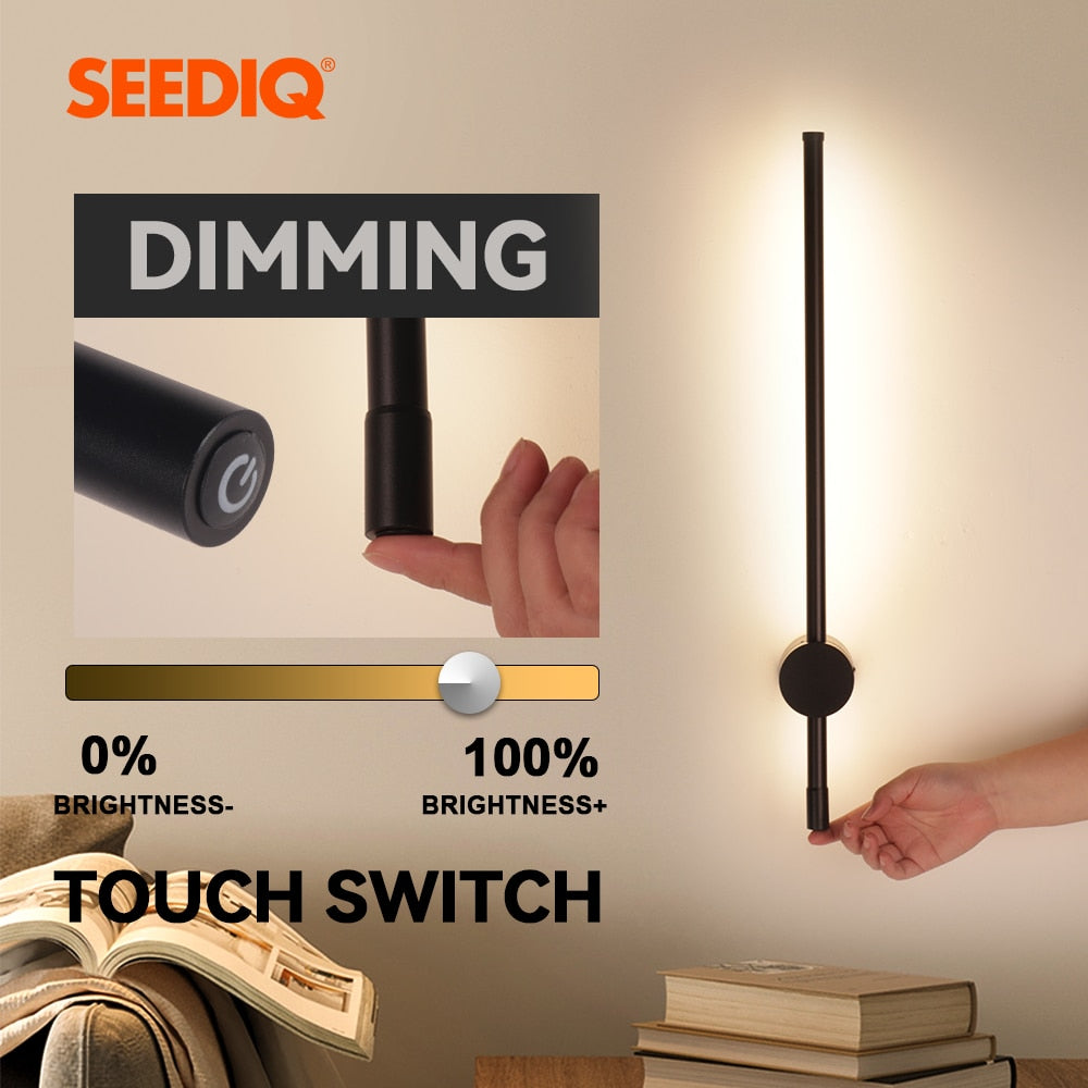 Led Indoor Wall Lamp Touch Switch Wall Sconce Lighting Fixture Bedroom Living Room Sofa Background Long Wall Light For Home