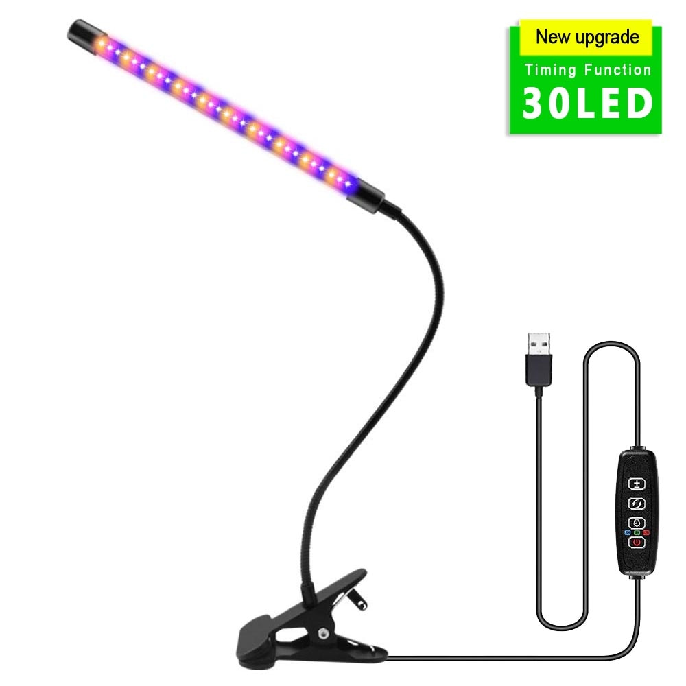 LECLSTAR USB Powered LED Grow Light Full Spectrum Plant With Timer Control Phyto Lamp DC12V Fitolamp for Seedling Flower Tent