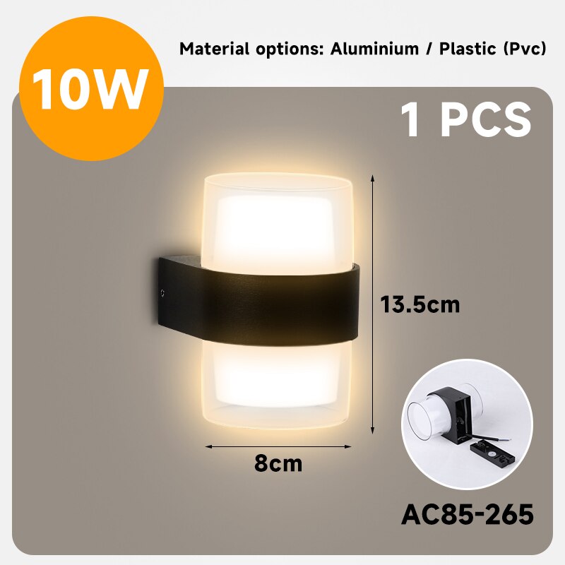 LED Wall Light Home Decorative Lamp Veranda Outdoors Porch Interior Lamps Bedroom Lustre Lighting Fixtures Exterior Wall Lights