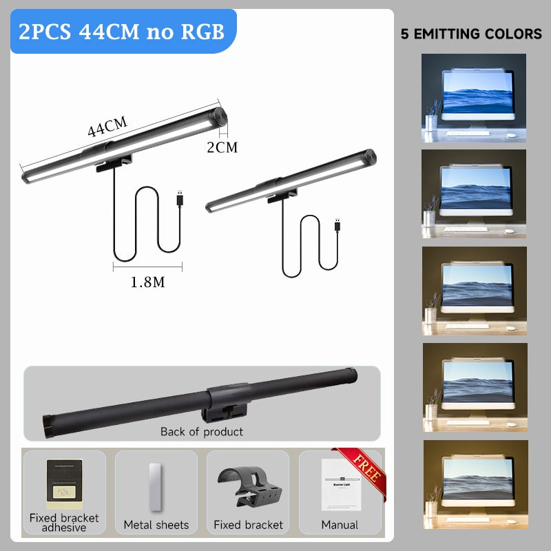 Pc Monitor Computer Desk Lamps For Dimming Led Lamp Magnetic Office Lights Monitor Stepless Hanging Light Bar for Pc Screen RBG