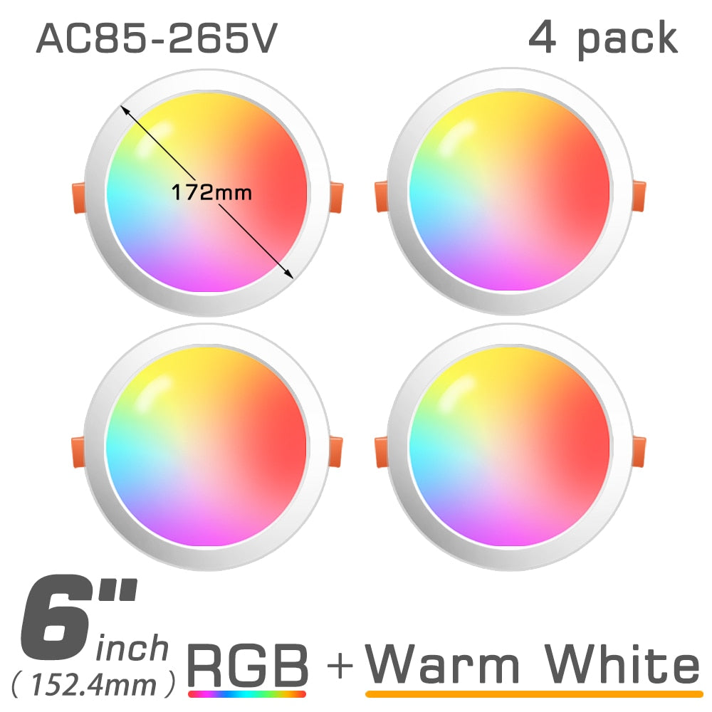 Bluetooth-Compatible Colorful Spot LED Ceiling Lamp Recessed Round Light Smart Home Luminaire RGB Dimmable Downlight 110V 220V